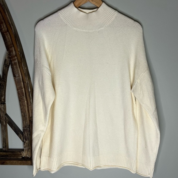 Merokeety Cream Mock Neck Sweater Size Large - Picture 1 of 3